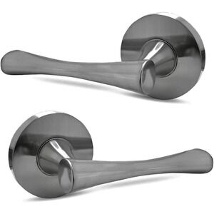 Door Handle Set‎ - No Lock Set - Interior Passage Door Lever - Brushed Nickel